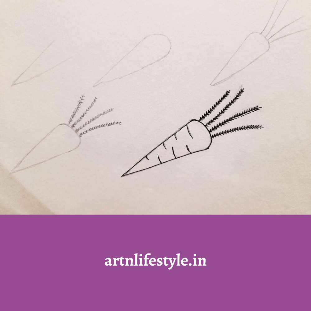 how to draw a carrot