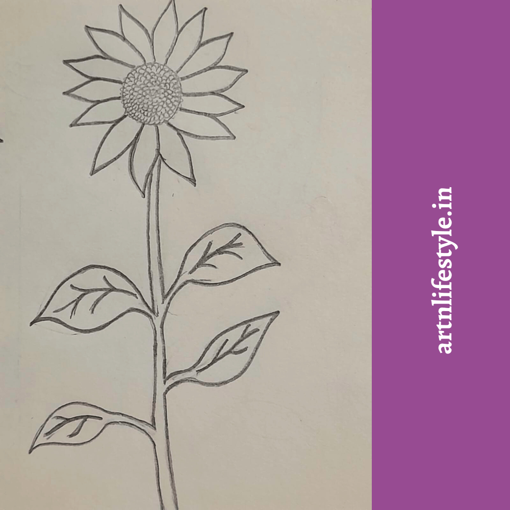 easy drawing ideas - sunflower