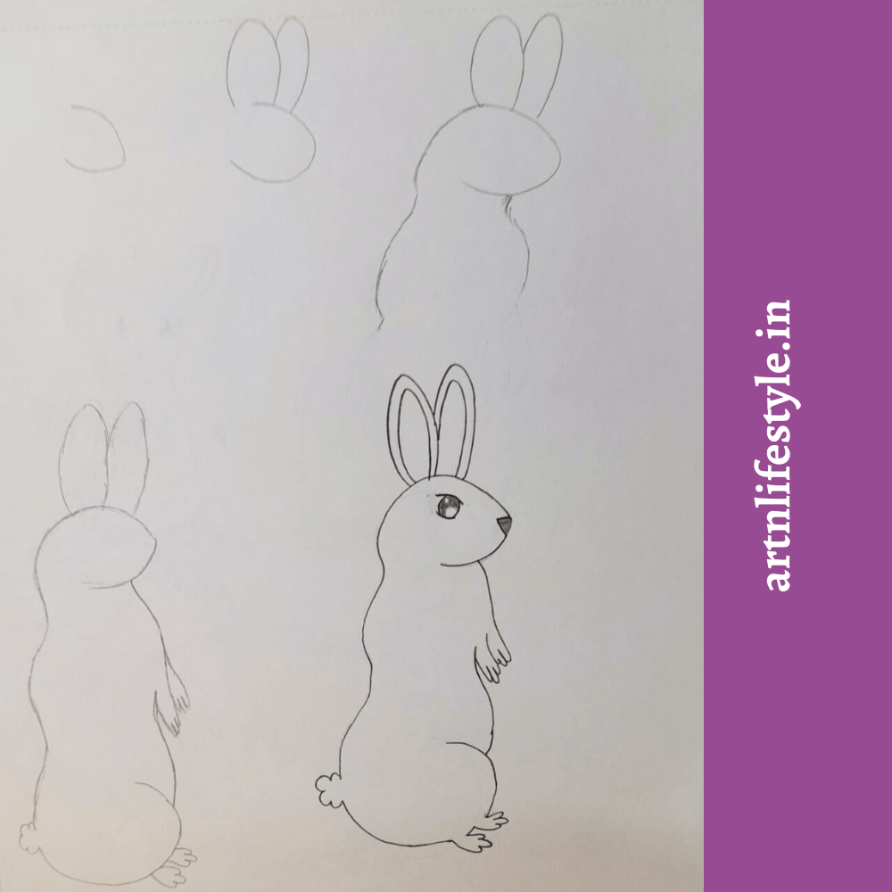 easy bunny drawing tutorial