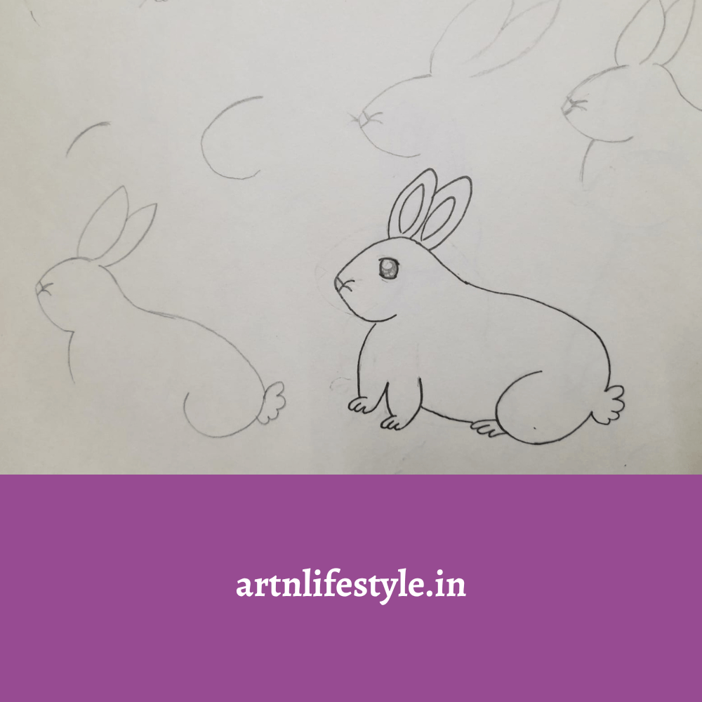 easy bunny drawing tutorial