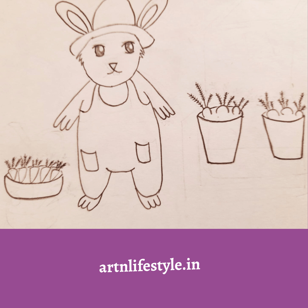 cute easter bunny drawing ideas 