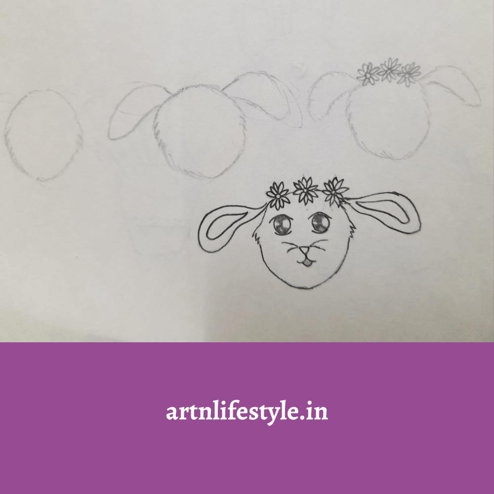 easy bunny drawing tutorial