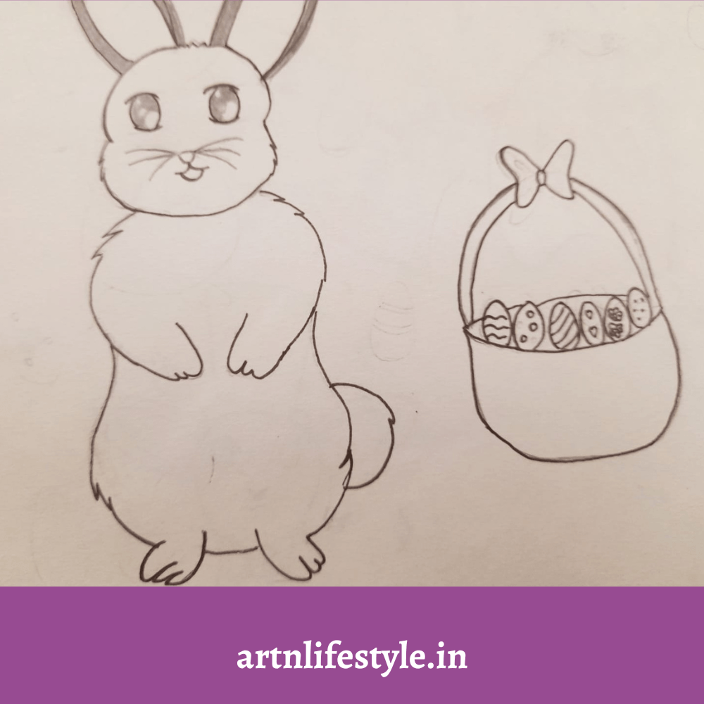 cute easter bunny drawing ideas 