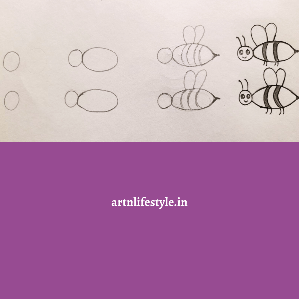 how to draw a honey bee