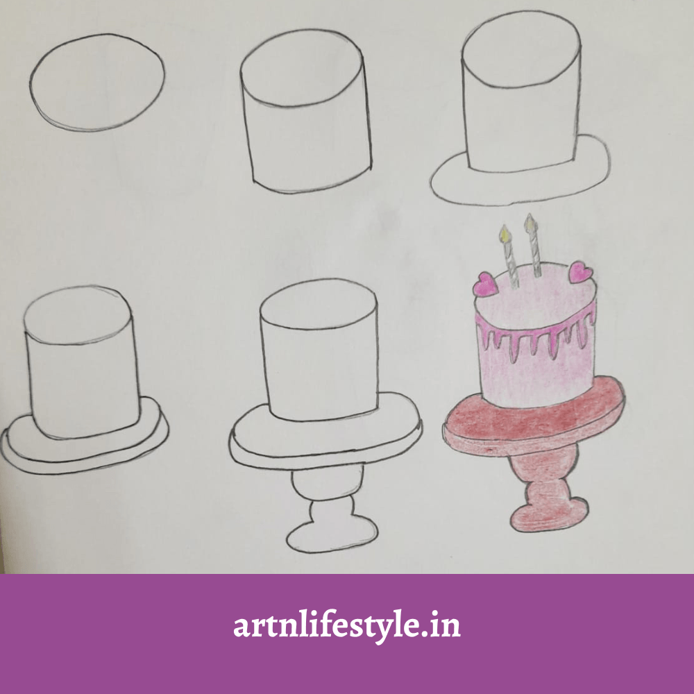easy cake drawing