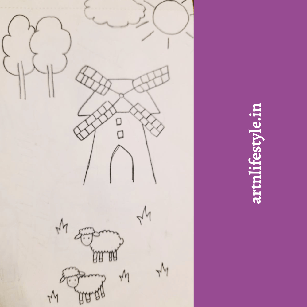simple farm drawing ideas