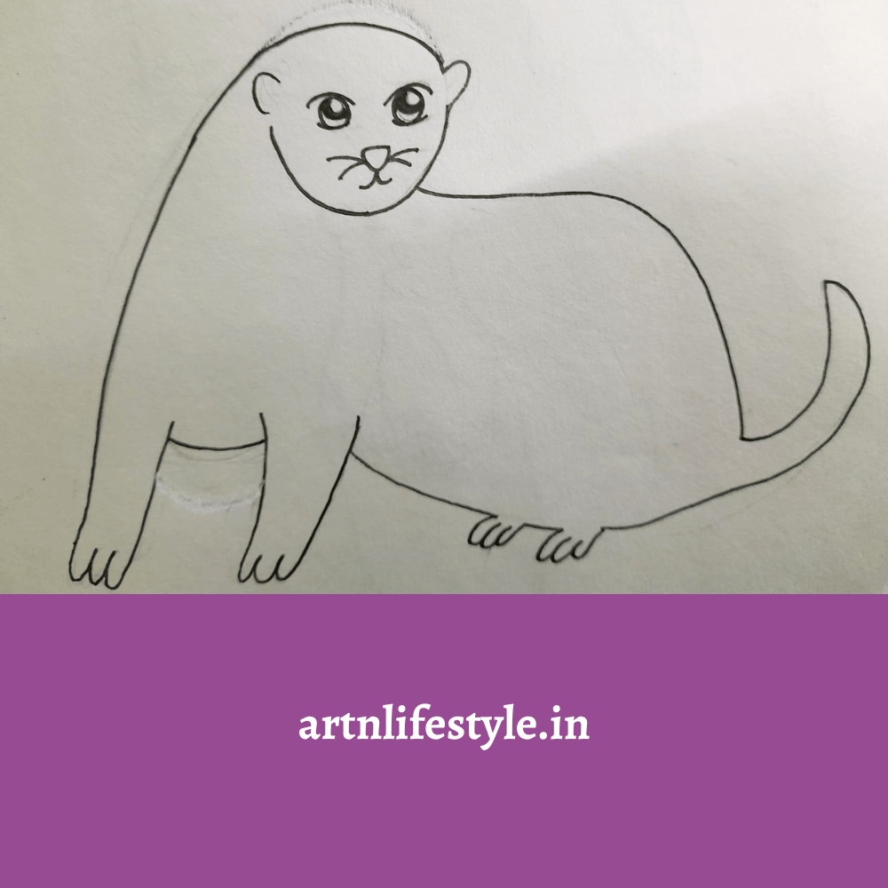 simple otter drawing for kids