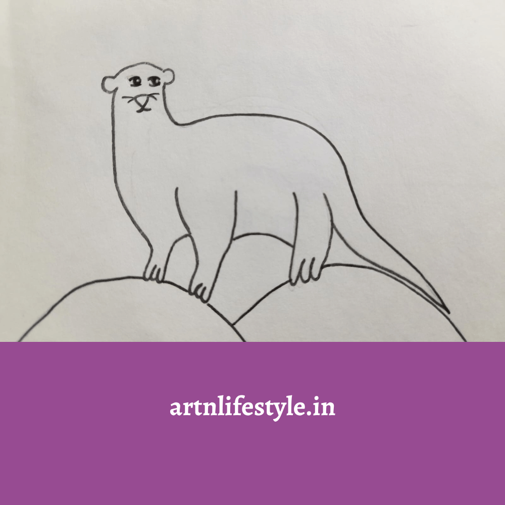 simple otter drawing for kids