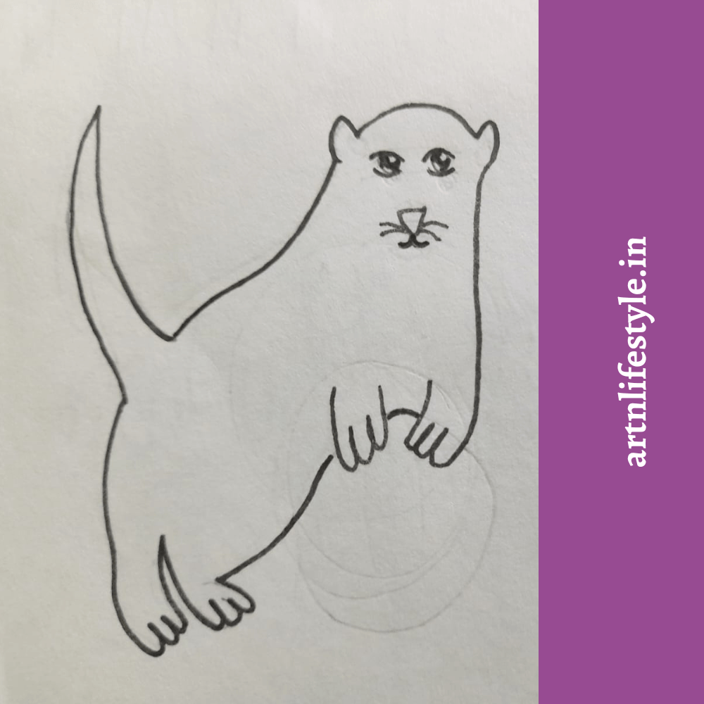 simple otter drawing for kids