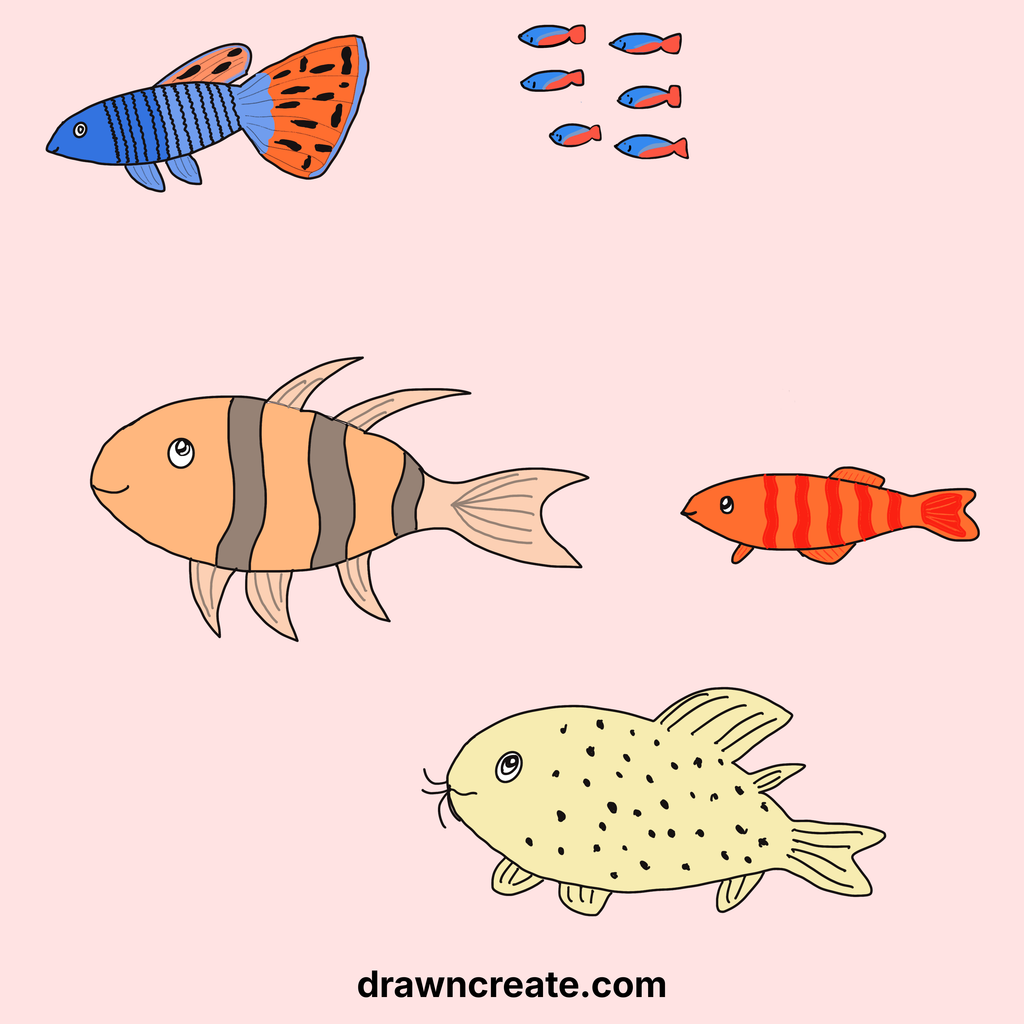 easy fish drawings