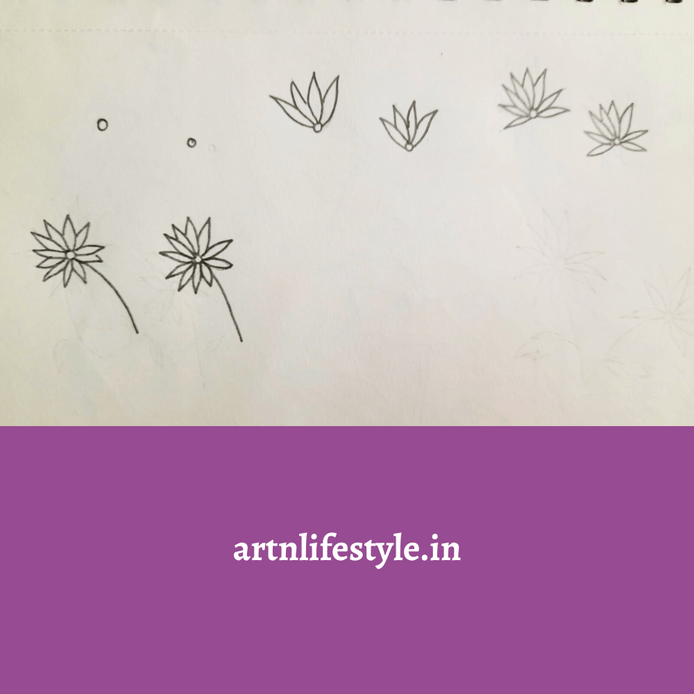 drawing of flowers step by step