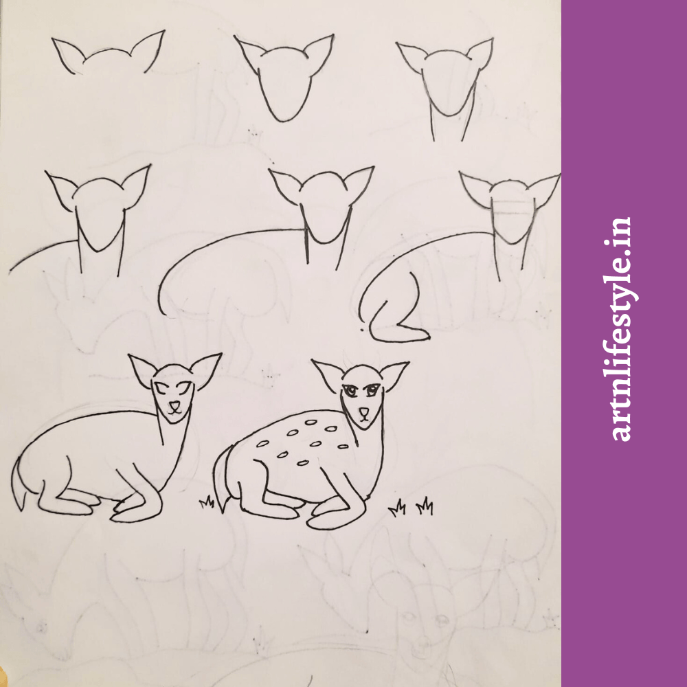 how to draw a deer for kids