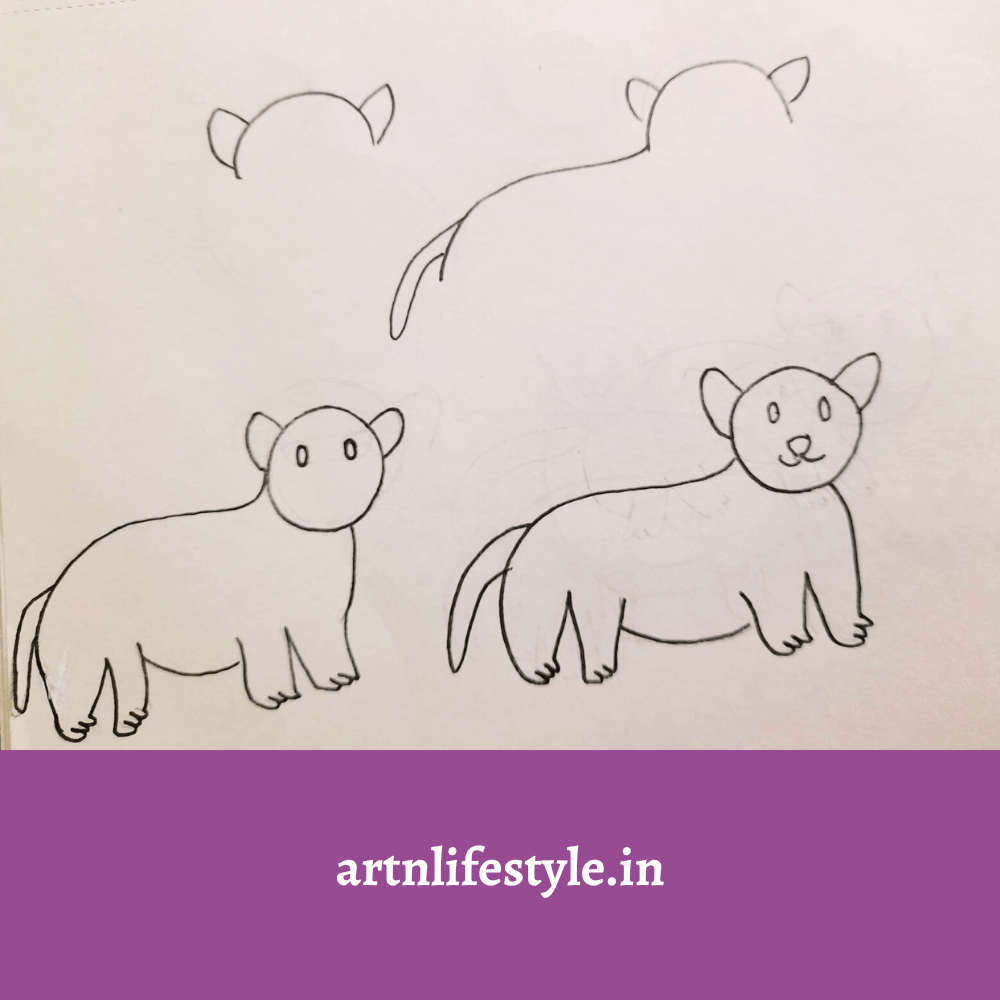 how to draw a cat step by step