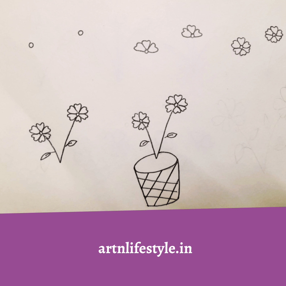 drawing of flowers step by step