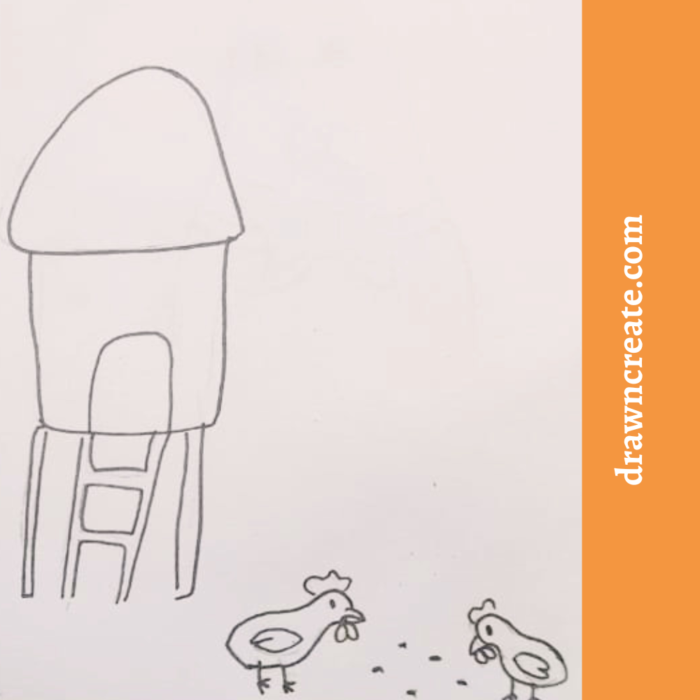easy chicken drawing ideas