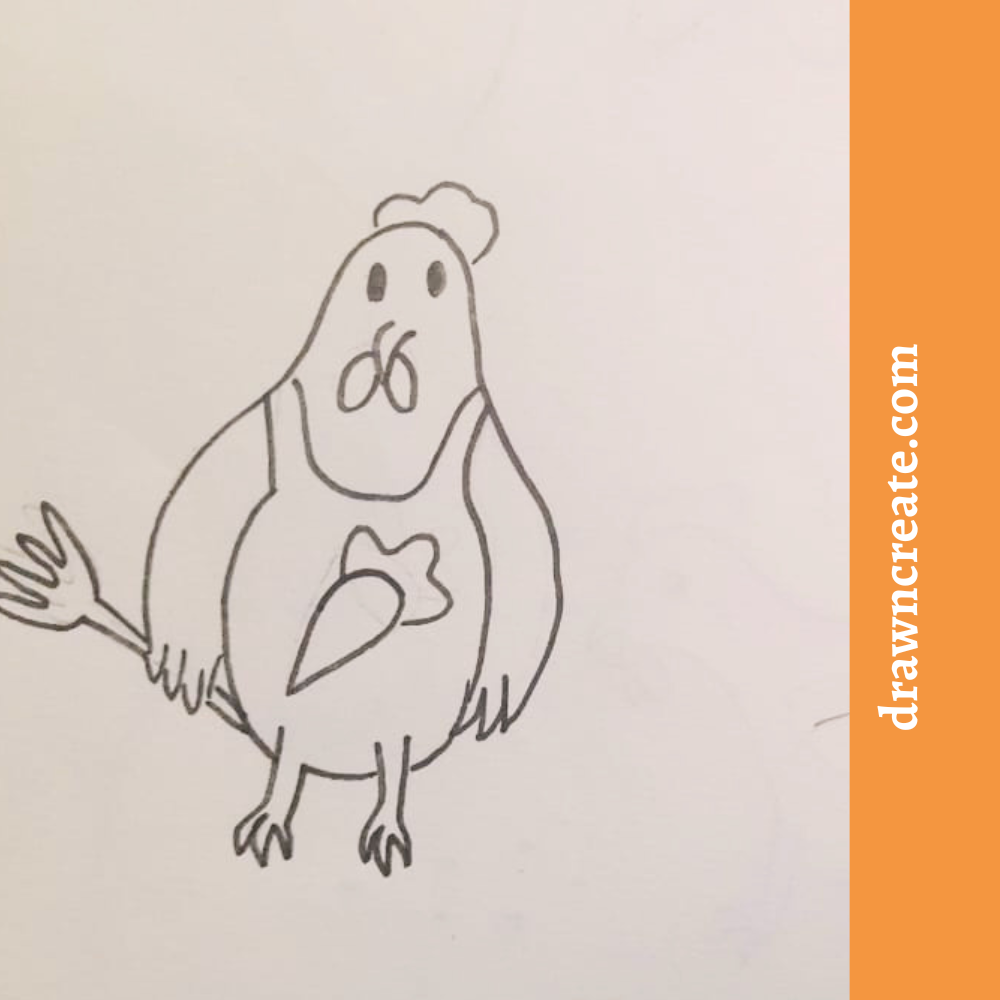 easy chicken drawing ideas