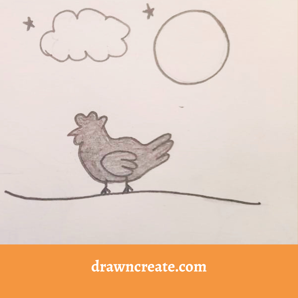 easy chicken drawing ideas