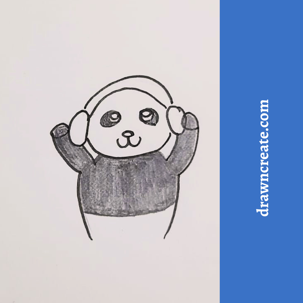 simple panda drawing for kids