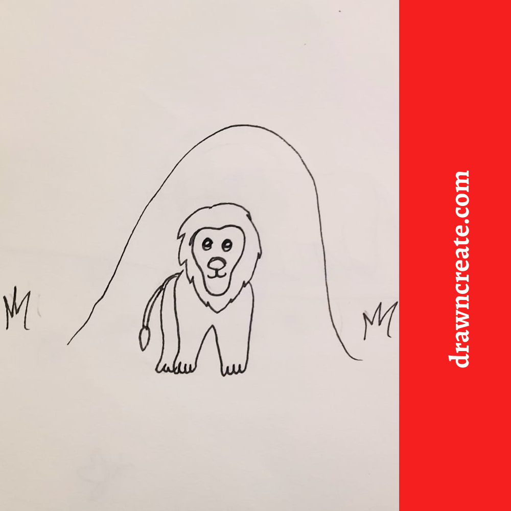 easy lion drawings for kids 
