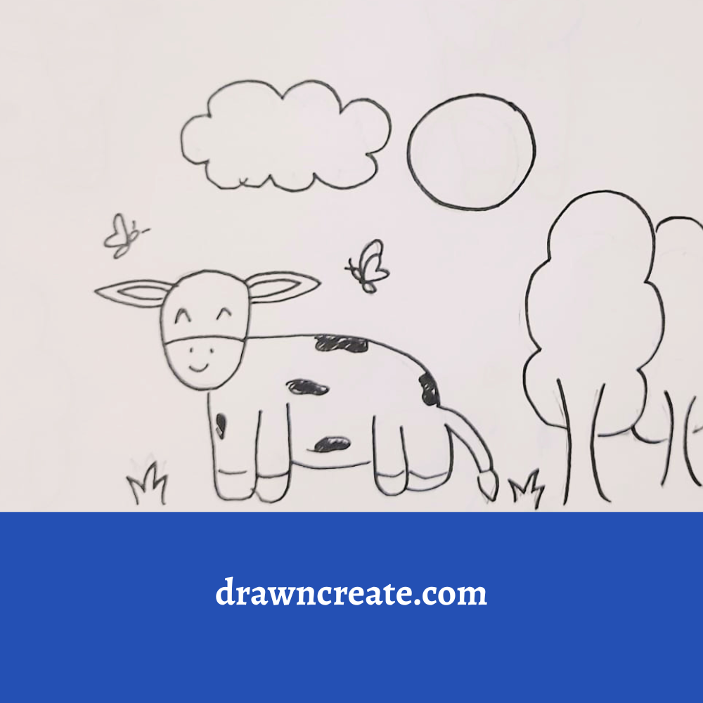 easy cow drawing ideas