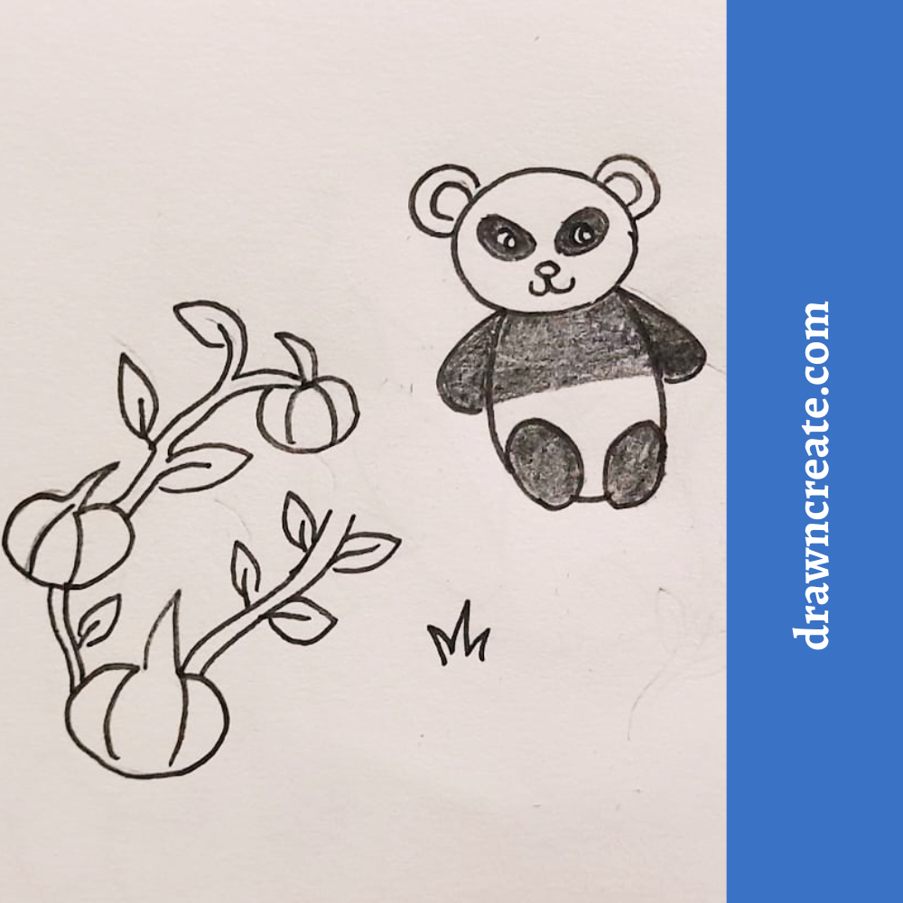 simple panda drawing for kids
