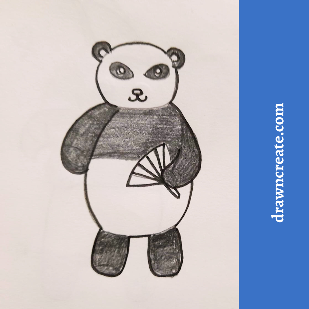 simple panda drawing for kids