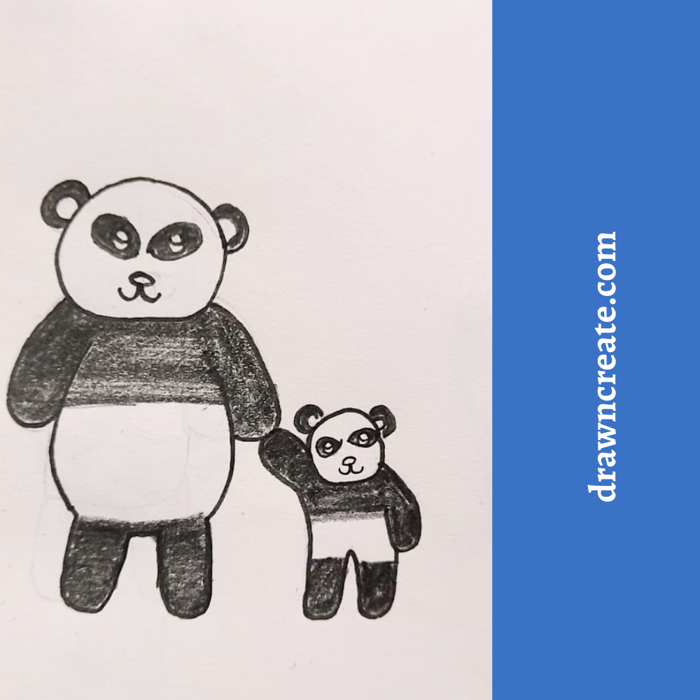 simple panda drawing for kids