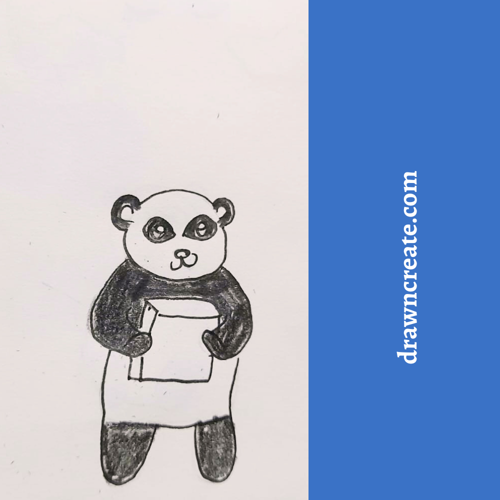 simple panda drawing for kids