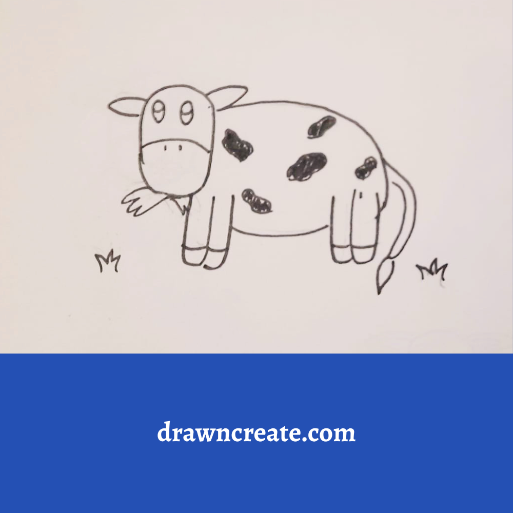 easy cow drawing ideas