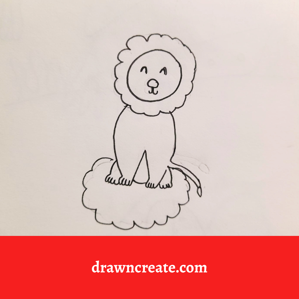 easy lion drawings for kids 