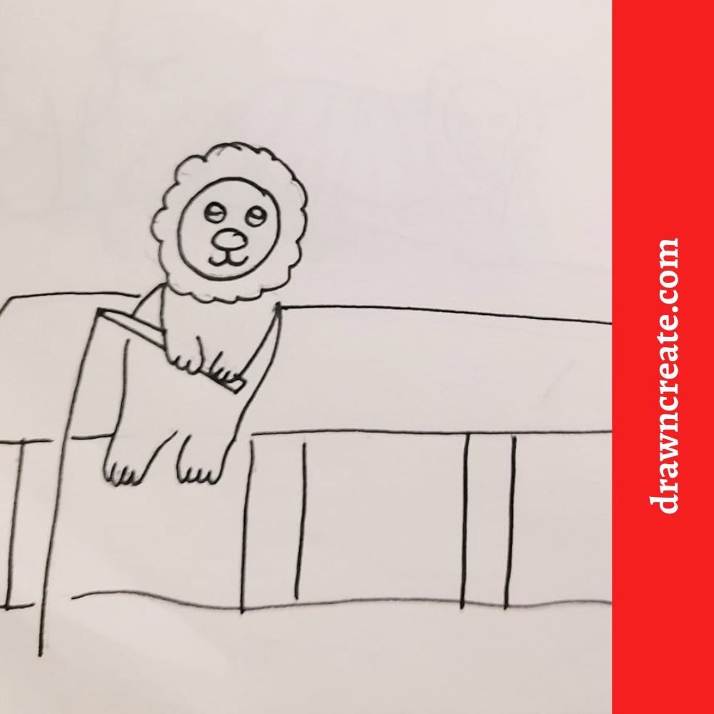 easy lion drawings for kids 