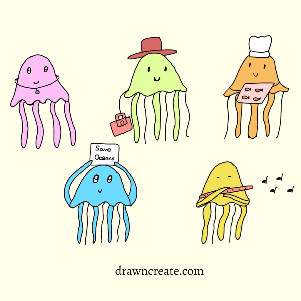 cute jellyfish drawing ideas