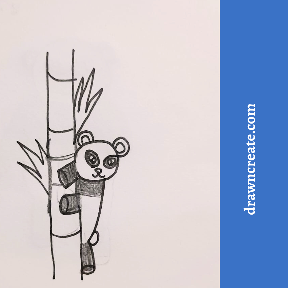 simple panda drawing for kids