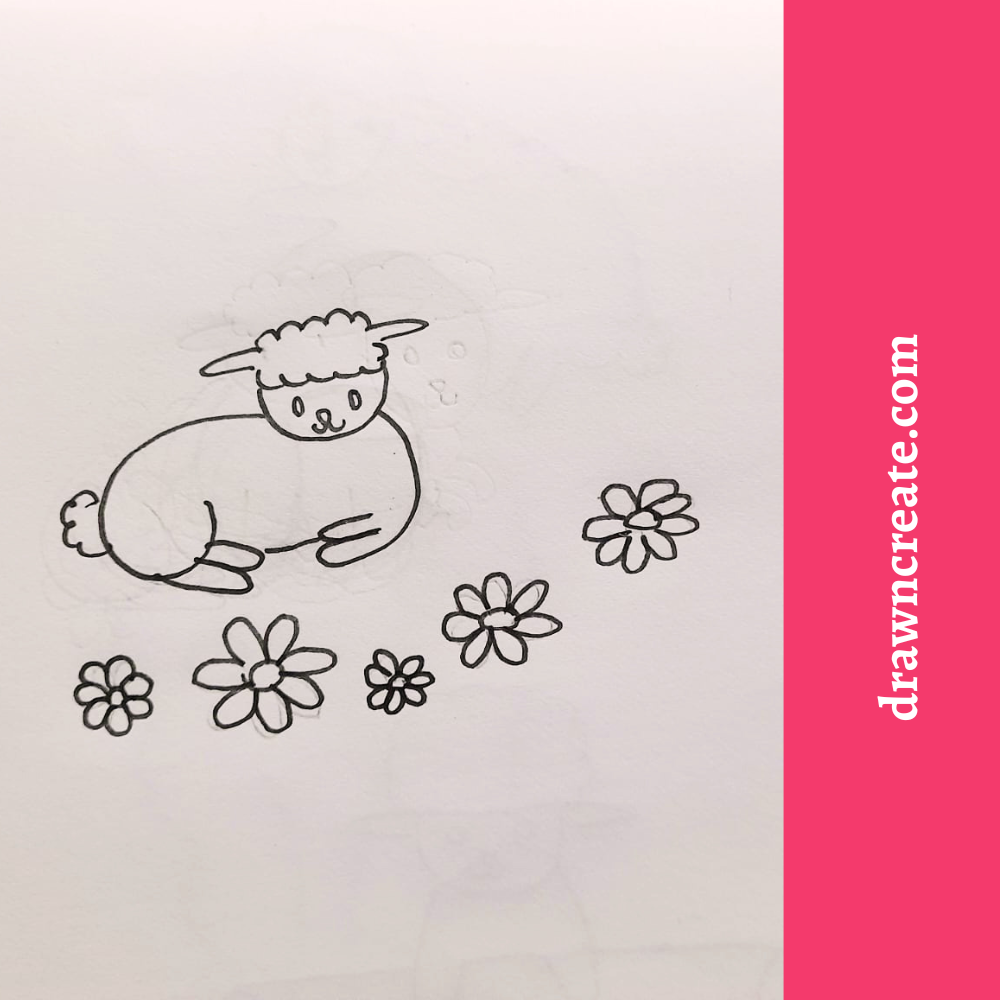 cute sheep drawing ideas