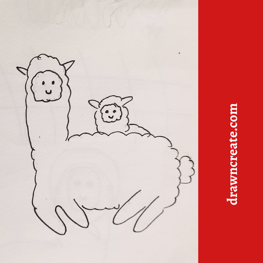 cute llama drawing for kids