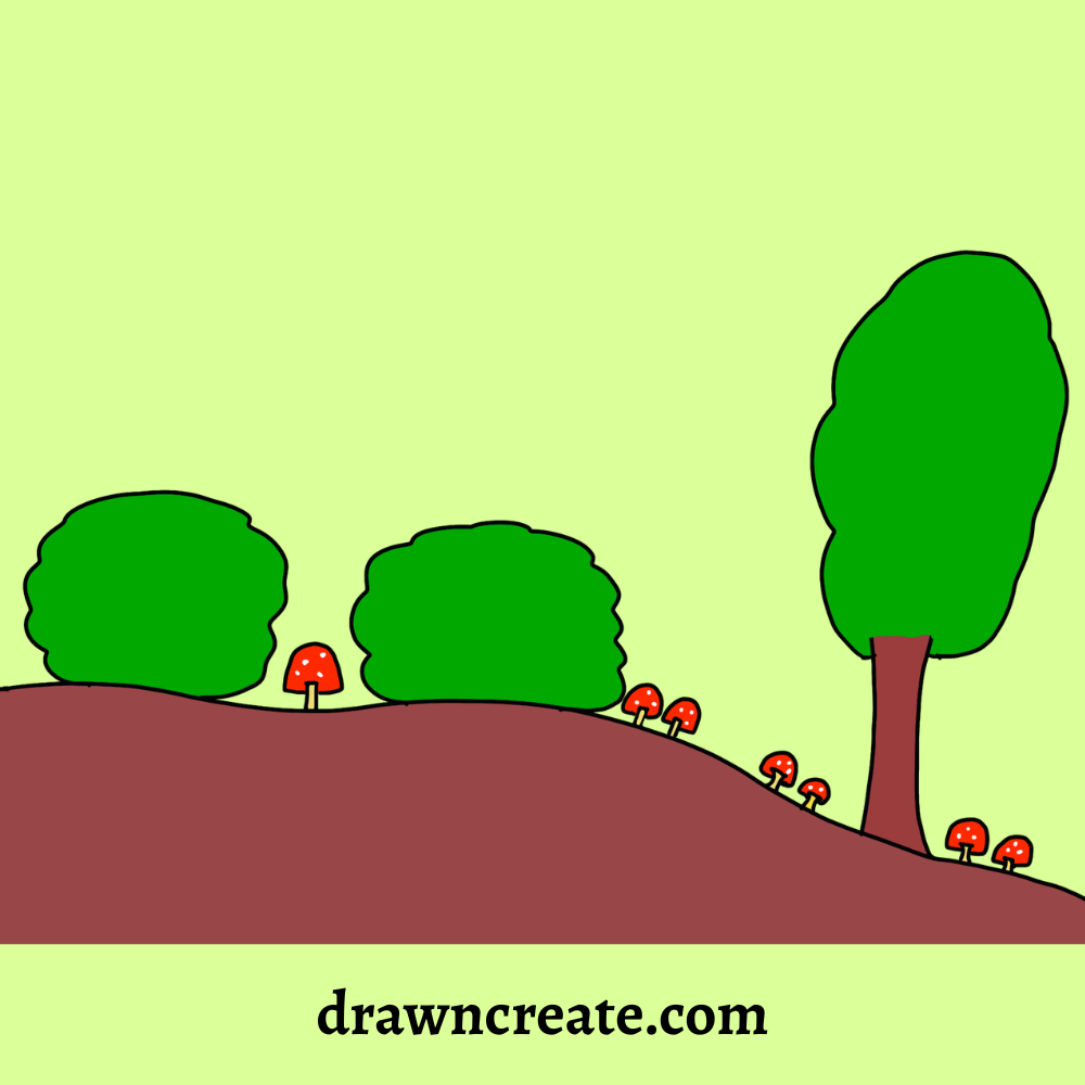 easy mushroom drawing ideas