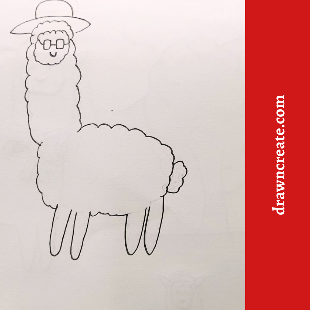 cute llama drawing for kids