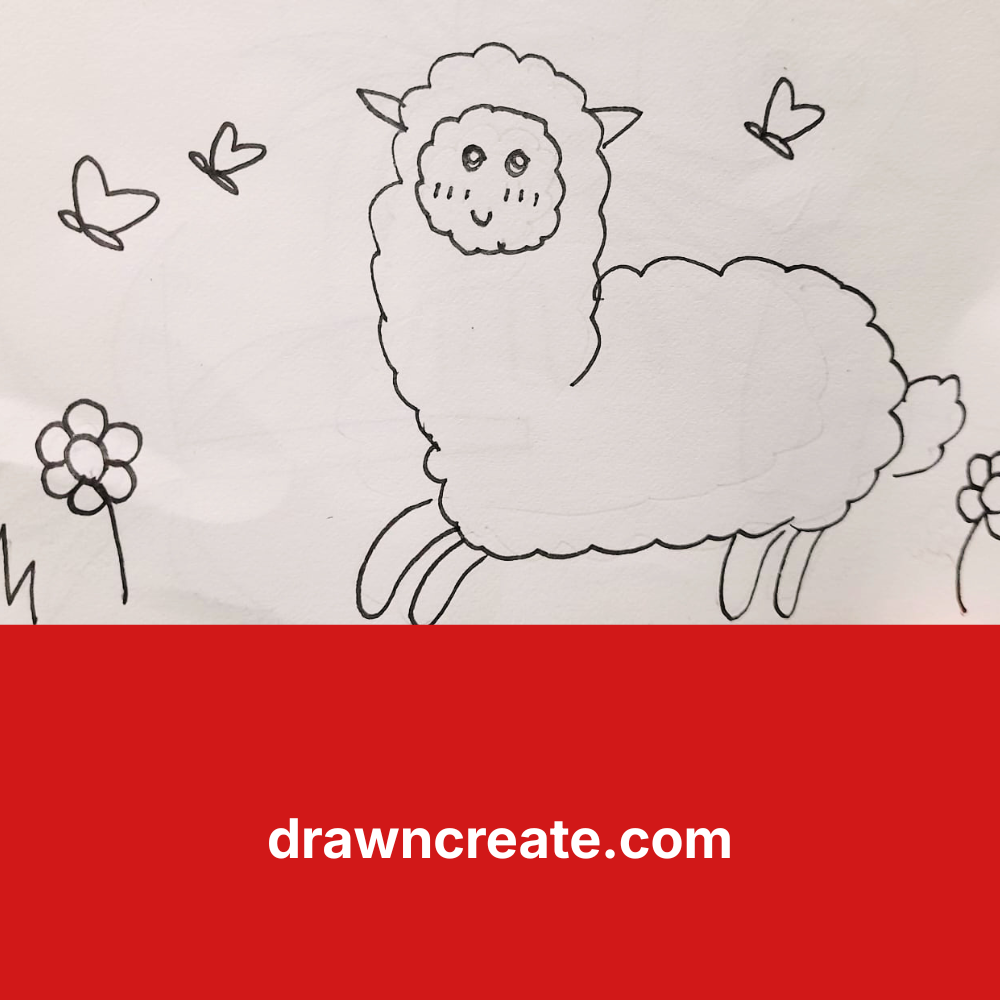 cute llama drawing for kids