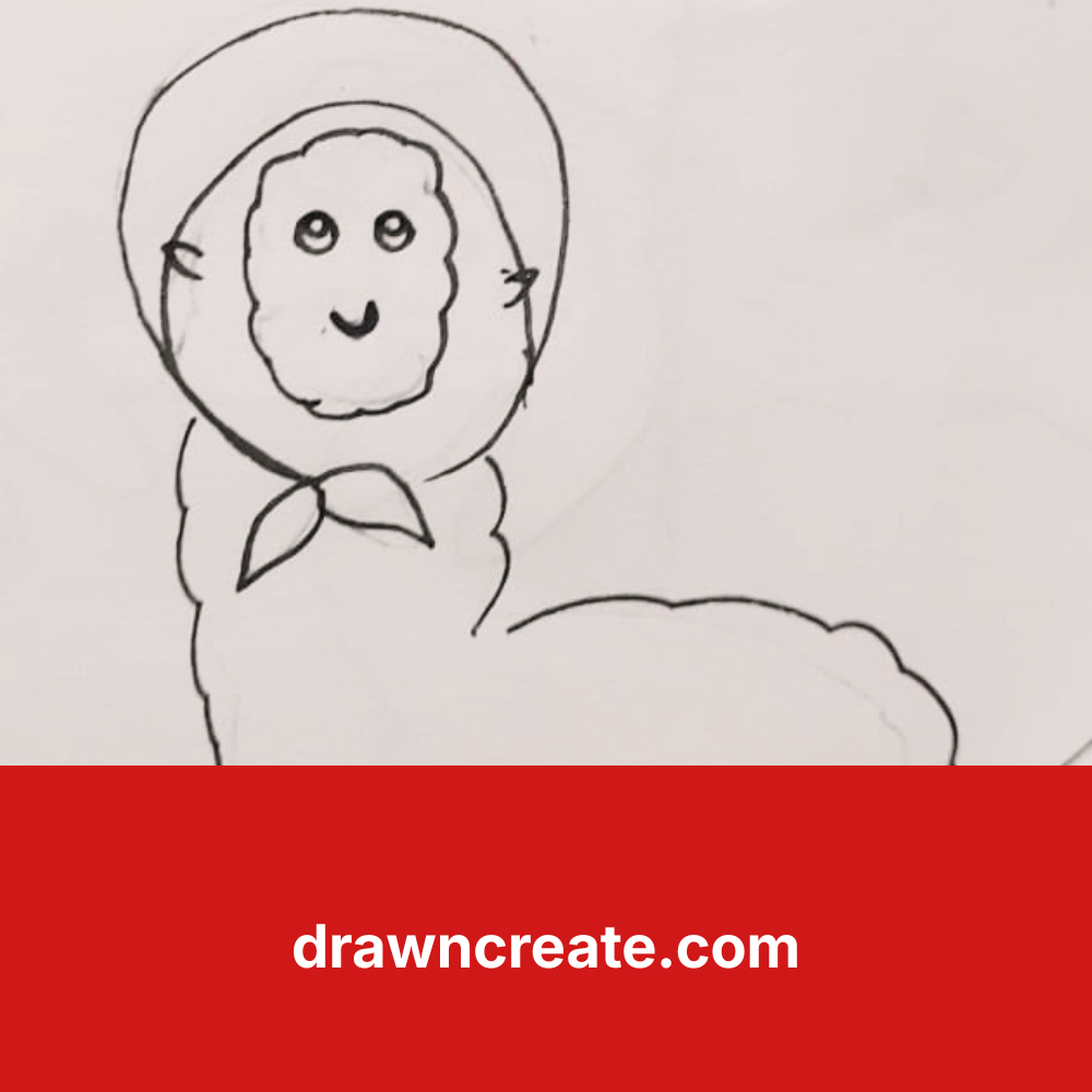 cute llama drawing for kids