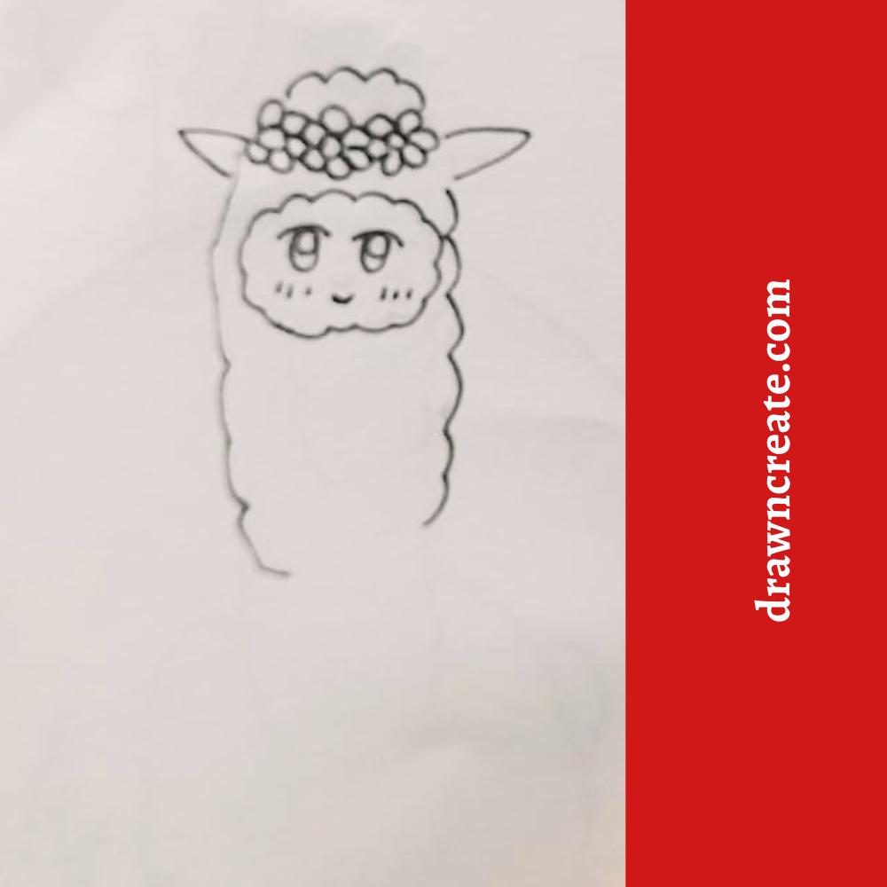 cute llama drawing for kids